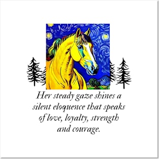 Horse under Starry night Posters and Art